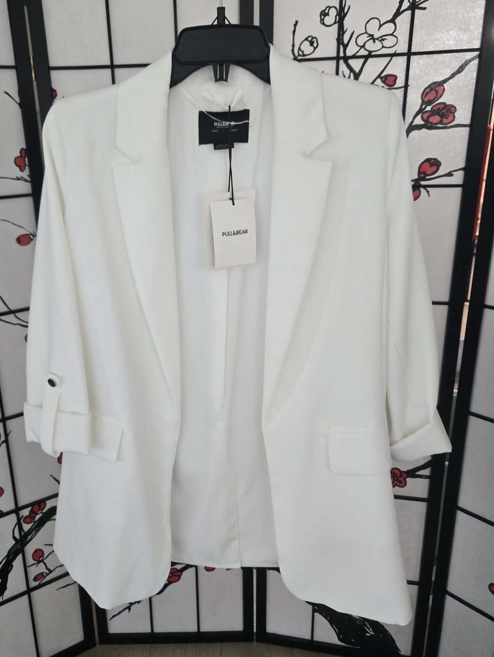 Pull&Bear Women's White Open Blazer